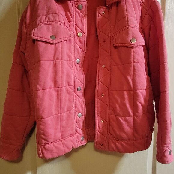 Pink Quilted Bomber Jacket - Picture 2 of 2
